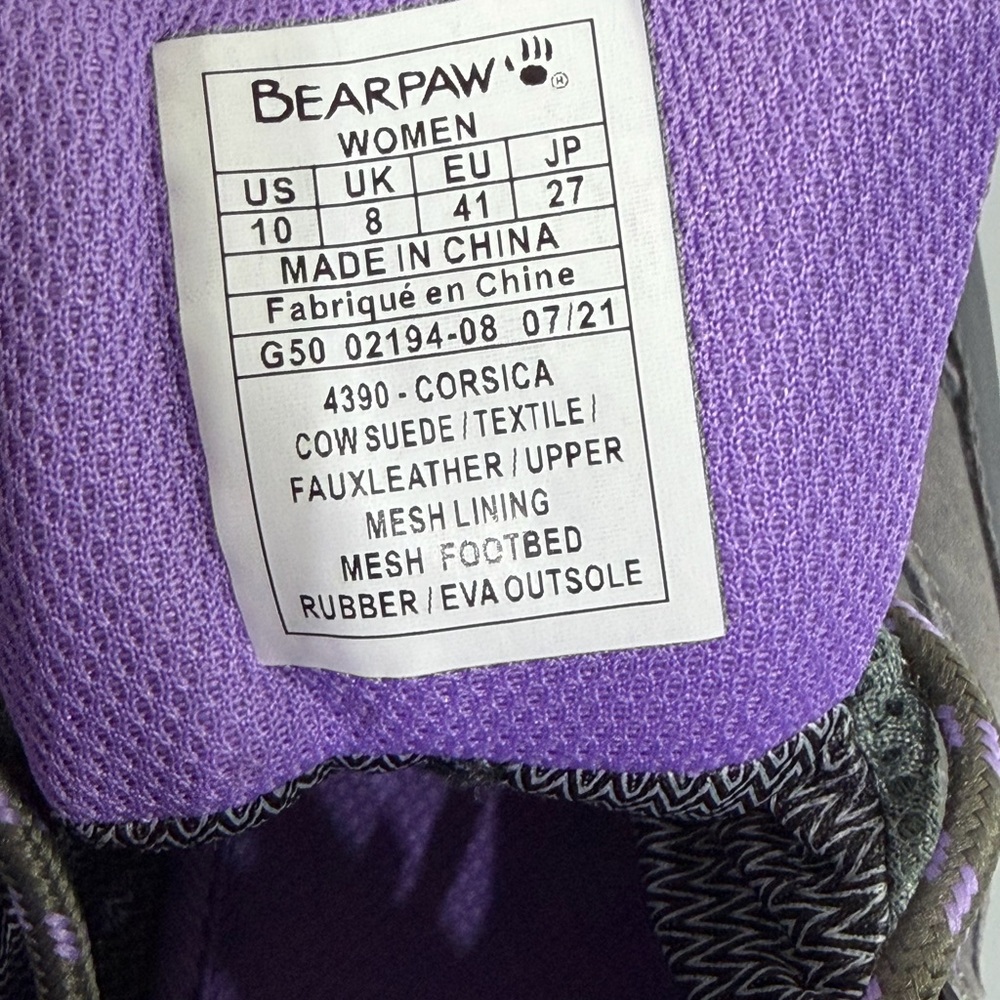 Bearpaw Corsica Women's Waterproof Hiking Winter Boots Size‎ 10 M Gray Purple - Picture 7 of 8